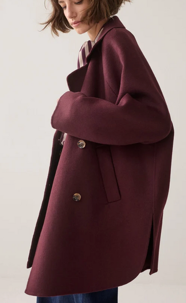 Summum Classic Burgundy Wool Coat