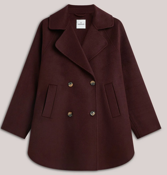 Summum Classic Burgundy Wool Coat