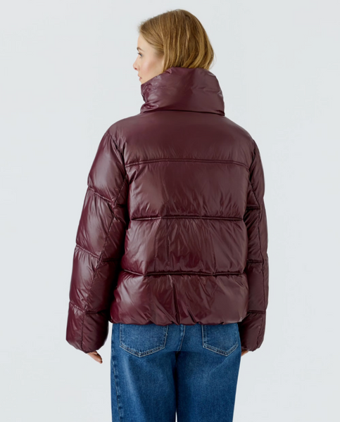 Oui Burgundy Puffer Jacket
