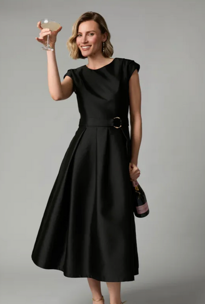 Fee G Grace Black Pleated Dress
