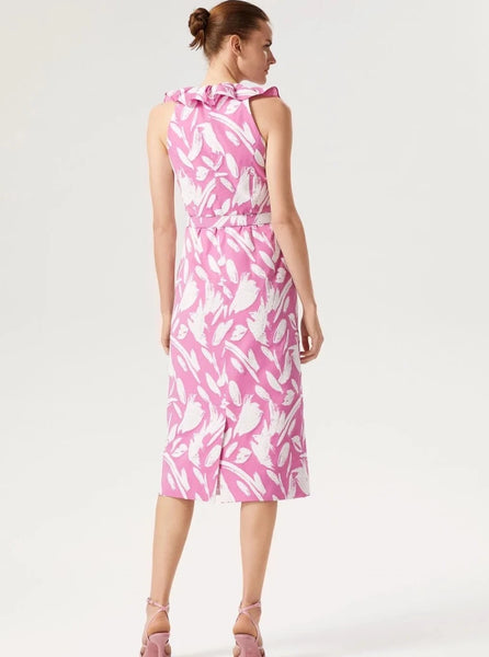 Exquise Lilac Leaf Print Dress