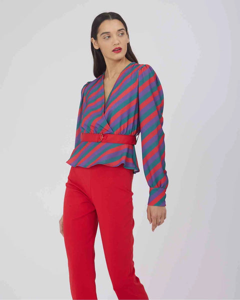 Silvian Heach V Neck multicolour blouse
