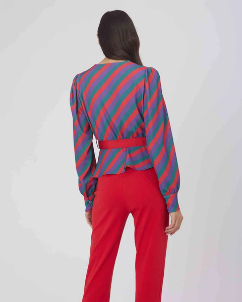Silvian Heach V Neck multicolour blouse